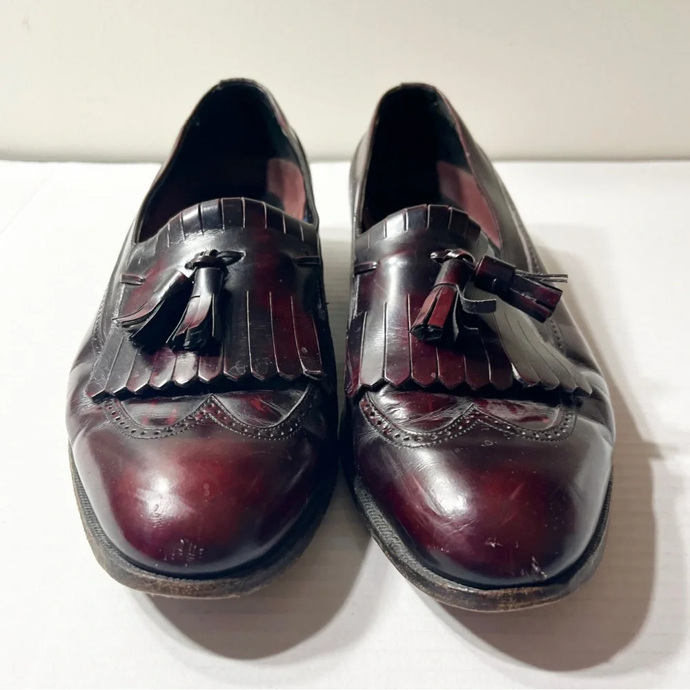 Florsheim Wingtip Tassel Loafers Men’s 10 Brown Burgundy‎ Dress Shoes Office